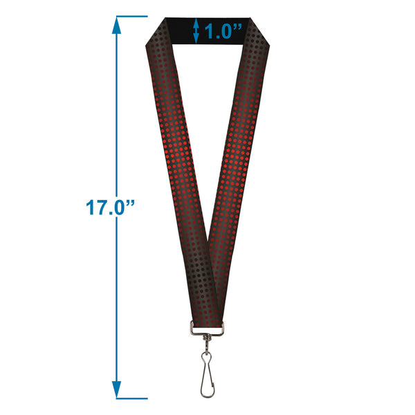 Buckle-Down Lanyard - 1.0" - Micro Polka Dots Transitions Black Red