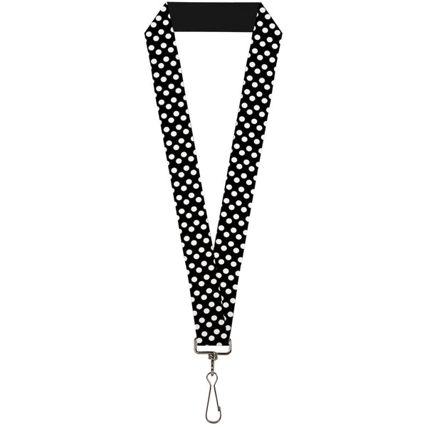 Buckle-Down Lanyard - 1.0" - Micro Polka Dots2 Black White