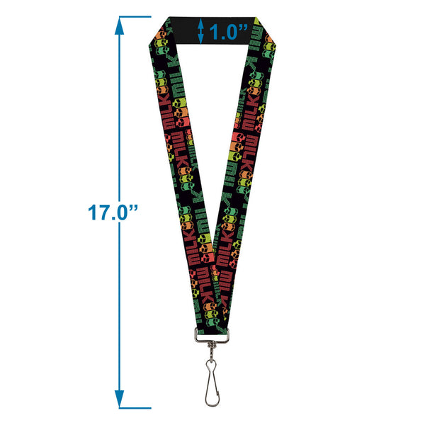 Buckle-Down Lanyard - 1.0" - MILK Cartoons Black Multi Color