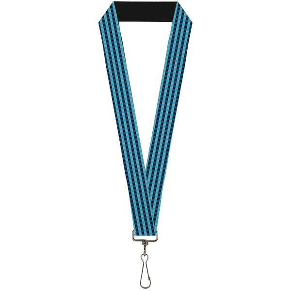 Buckle-Down Lanyard - 1.0" - Mini Buffalo Plaid Navy Blue