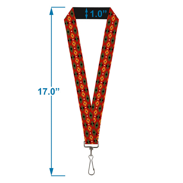 Buckle-Down Lanyard - 1.0" - Mini Navajo Tan Rust Olive Black