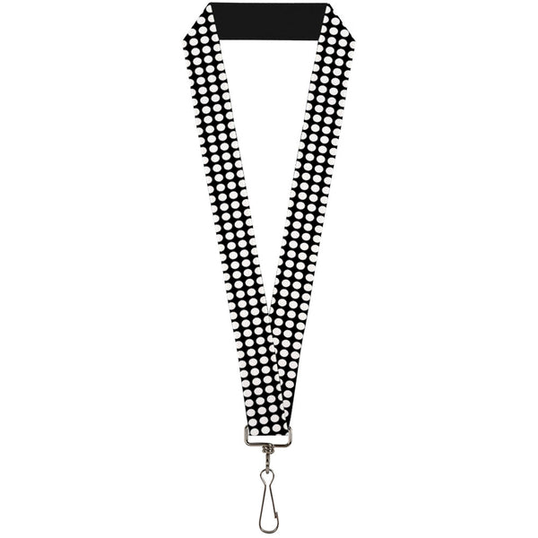 Buckle-Down Lanyard - 1.0" - Mini Polka Dots Black White