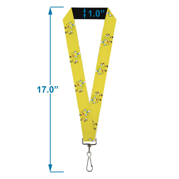 Buckle-Down Lanyard - 1.0" - Mocking SpongeBob Pose Yellow