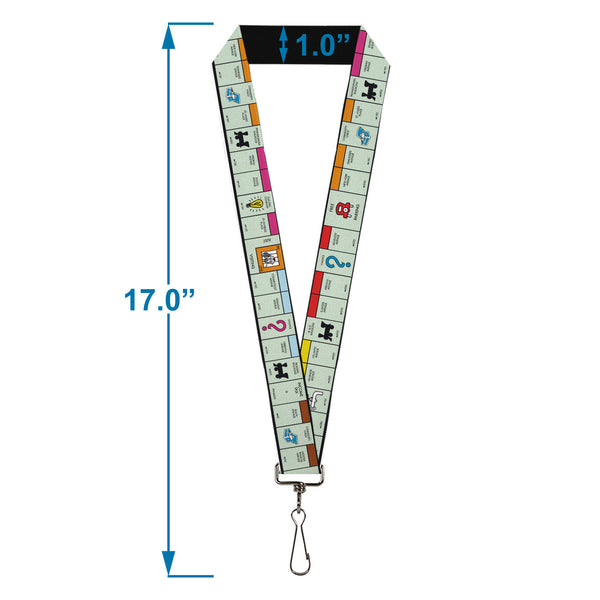 Buckle-Down Lanyard - 1.0" - Monopoly Game Board Space Blocks