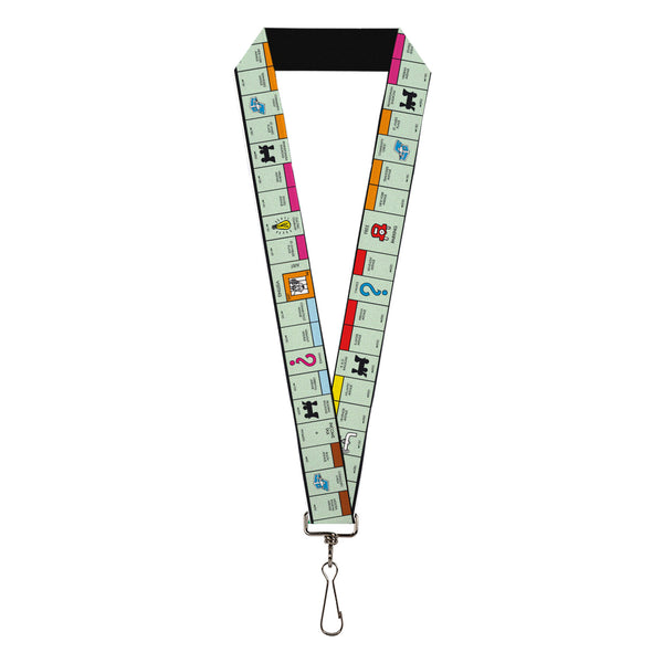 Buckle-Down Lanyard - 1.0" - Monopoly Game Board Space Blocks