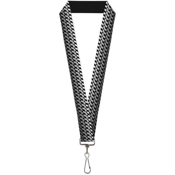 Buckle-Down Lanyard - 1.0" - Mustache Monogram Black Grays