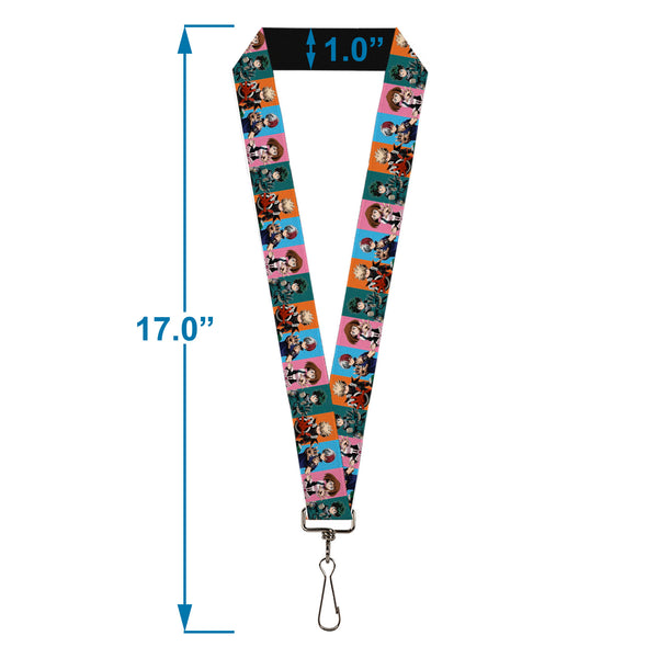 Buckle-Down Lanyard - 1.0" - My Hero Academia Character Hand Up Pose Blocks Multi Color