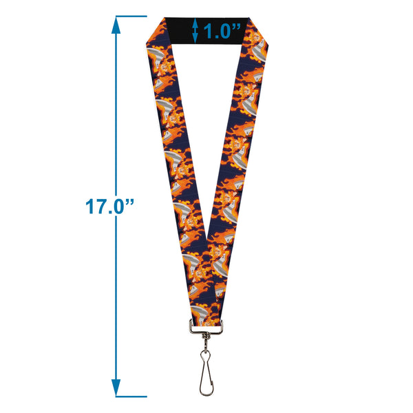 Buckle-Down Lanyard - 1.0" - My Hero Academia Flame Hero Endeavor Pose Blue