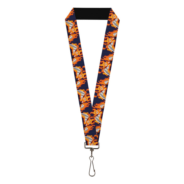Buckle-Down Lanyard - 1.0" - My Hero Academia Flame Hero Endeavor Pose Blue