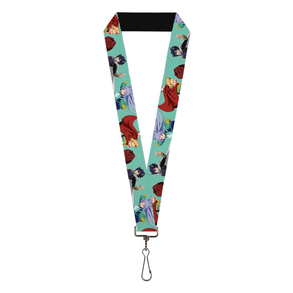 Buckle-Down Lanyard - 1.0" - My Hero Academia The Big 3 Action Poses Light Blue