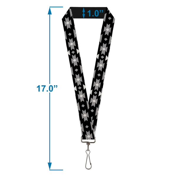 Buckle-Down Lanyard - 1.0" - Navajo Gray Black Gray White