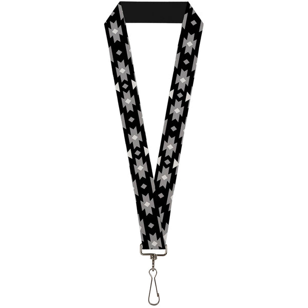 Buckle-Down Lanyard - 1.0" - Navajo Gray Black Gray White