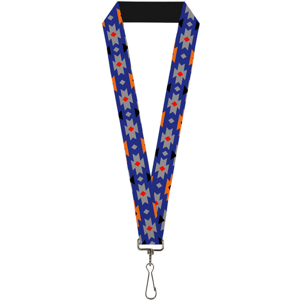 Buckle-Down Lanyard - 1.0" - Navajo Gray Blue Orange Black