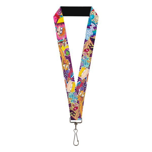 Buckle-Down Lanyard - 1.0" - Nick 90's Rewind 7-Character 4-Logo Collage