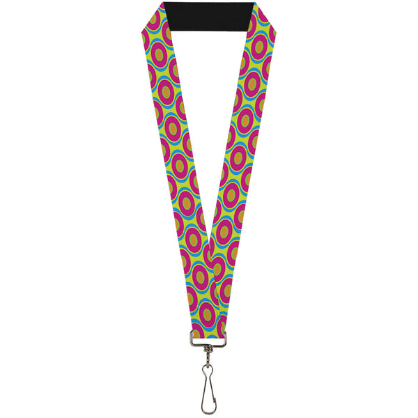 Buckle-Down Lanyard - 1.0" - Ogee Lime Blue Fuchsia Orange