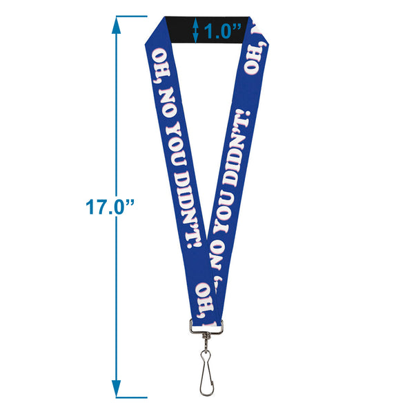 Buckle-Down Lanyard - 1.0" - OH NO YOU DIDN'T Navy Purple White