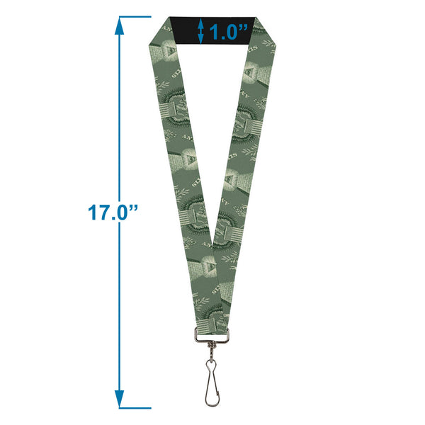 Buckle-Down Lanyard - 1.0" - One Dollar Bill Pyramid Bald Eagle