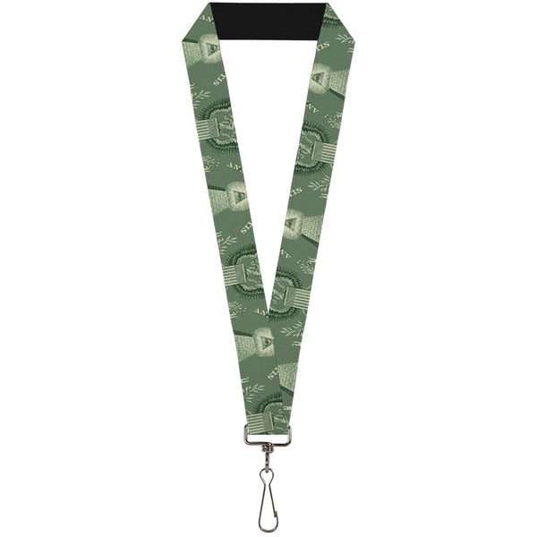 Buckle-Down Lanyard - 1.0" - One Dollar Bill Pyramid Bald Eagle