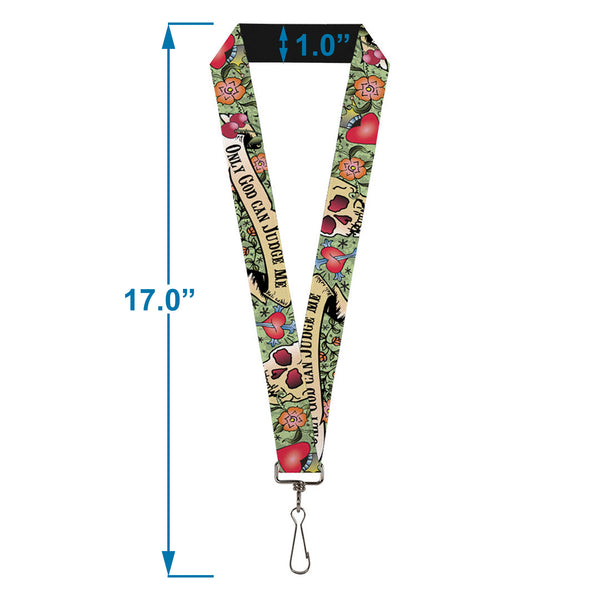 Buckle-Down Lanyard - 1.0" - Only God Can Judge Me Green