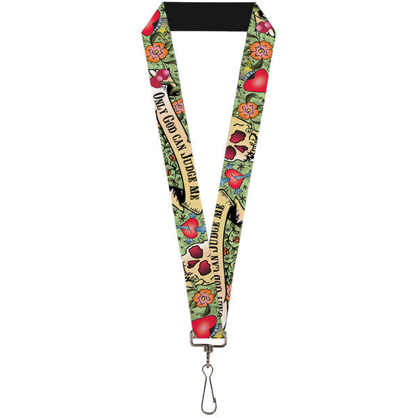 Buckle-Down Lanyard - 1.0" - Only God Can Judge Me Green