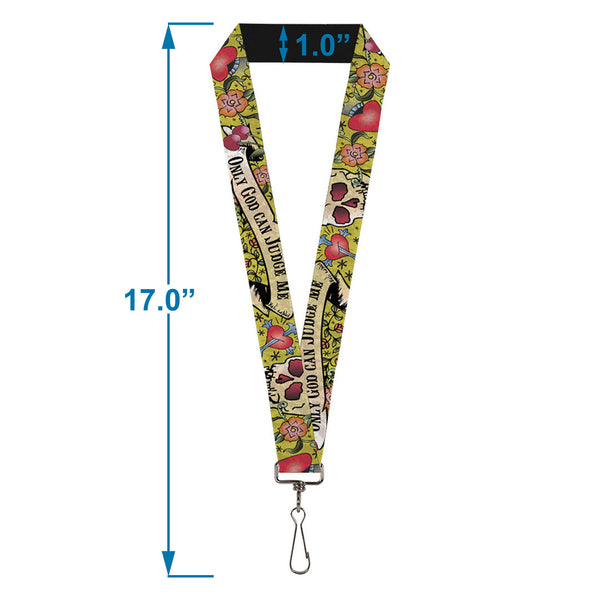 Buckle-Down Lanyard - 1.0" - Only God Can Judge Me Yellow