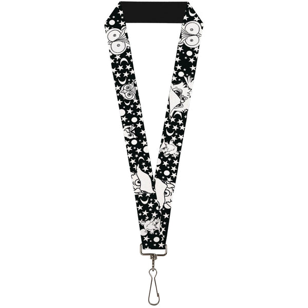 Buckle-Down Lanyard - 1.0" - Owl Expressions Black White
