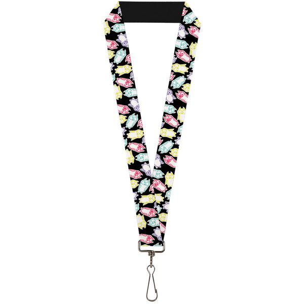 Buckle-Down Lanyard - 1.0" - Owl Sketch Black White Multi Color
