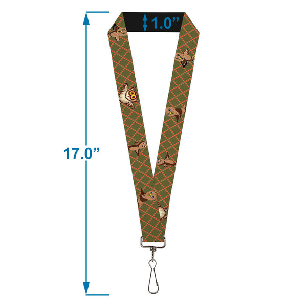 Buckle-Down Lanyard - 1.0" - Owls Expressions Multi Color