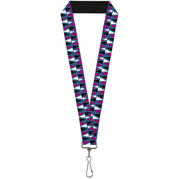Buckle-Down Lanyard - 1.0" - Peaks Turquoise Fuchsia Black White