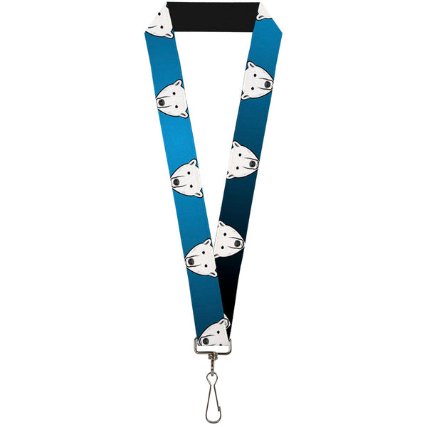 Buckle-Down Lanyard - 1.0" - Polar Bear Repeat Black Blue Fade