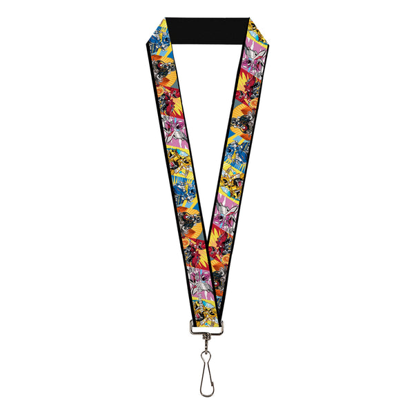 Buckle-Down Lanyard - 1.0" - Power Rangers and Zord Action Pose Blocks