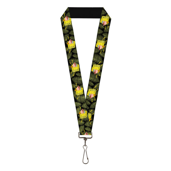 Buckle-Down Lanyard - 1.0" - Primitive Sponge Pose/Leaves Black/Green