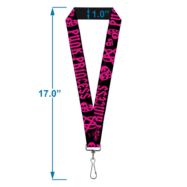 Buckle-Down Lanyard - 1.0" - Punk Princess Black Fuchsia