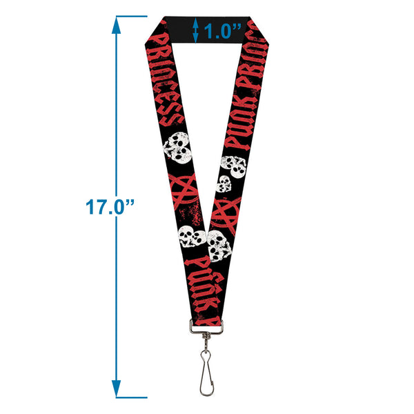 Buckle-Down Lanyard - 1.0" - Punk Princess Black Red White
