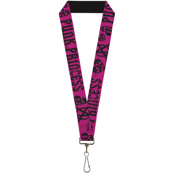 Buckle-Down Lanyard - 1.0" - Punk Princess Fuchsia Black