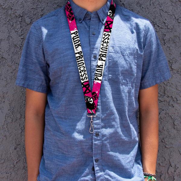 Buckle-Down Lanyard - 1.0" - Punk Princess W Zippers & Skulls