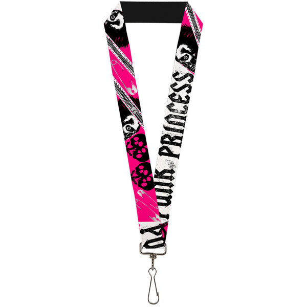 Buckle-Down Lanyard - 1.0" - Punk Princess w Zippers & Skulls