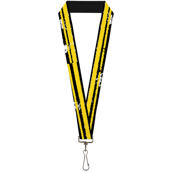 Buckle-Down Lanyard - 1.0" - Racing Stripe2 Weathered Black Yellow