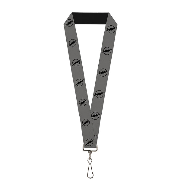 Buckle-Down Lanyard - 1.0" - Reverse Flash Logo Gray Black