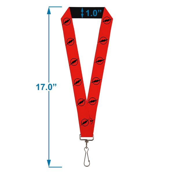 Buckle-Down Lanyard - 1.0" - Reverse Flash Logo Red Black