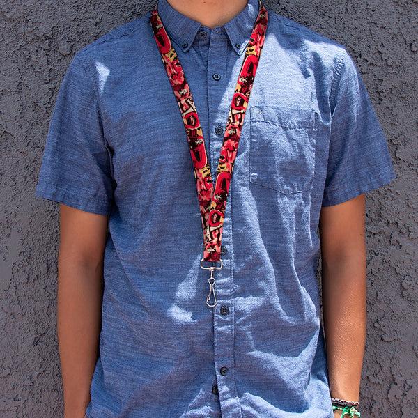 Buckle-Down Lanyard - 1.0" - Rick And Morty Anatomy Park Collage Reds/Black