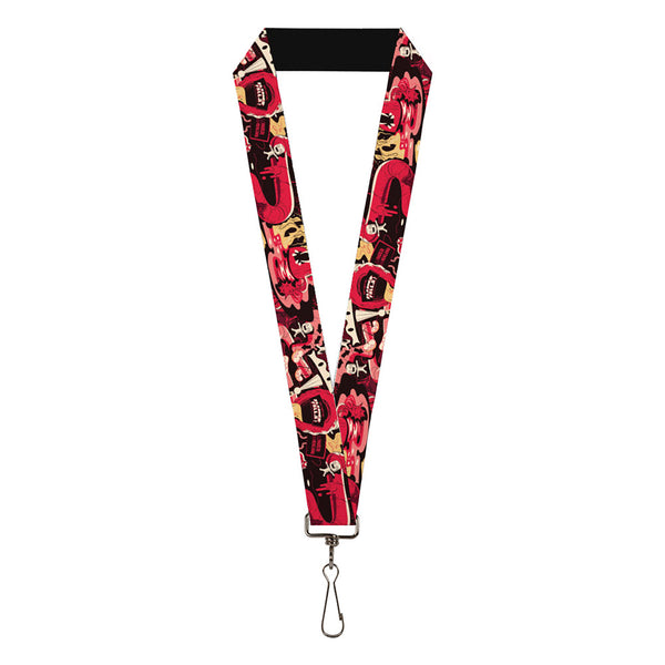 Buckle-Down Lanyard - 1.0" - Rick and Morty Anatomy Park Collage Reds/Black