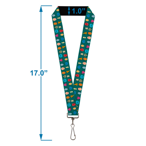 Buckle-Down Lanyard - 1.0" - Rick And Morty Faces Line Up Green