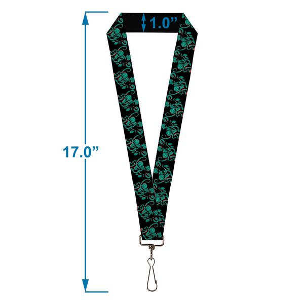 Buckle-Down Lanyard - 1.0" - Rick And Morty Psychedelic Monster Pose Black/Greens