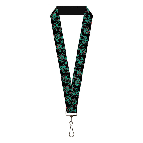 Buckle-Down Lanyard - 1.0" - Rick and Morty Psychedelic Monster Pose Black/Greens