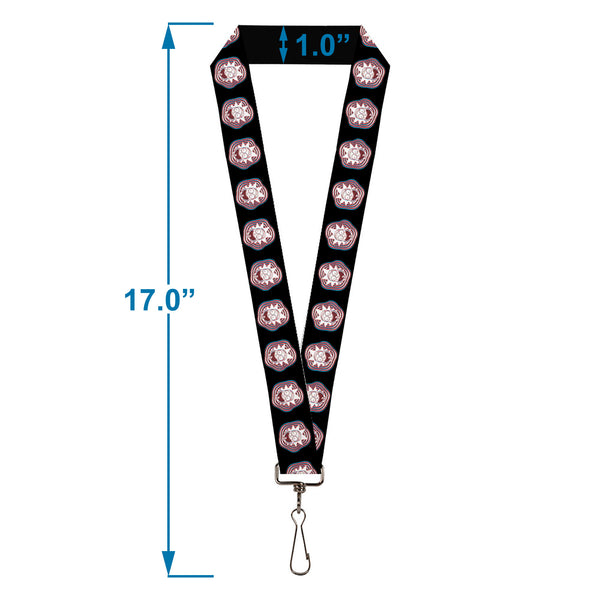 Buckle-Down Lanyard - 1.0" - Rick And Morty Rick Vaporwave Bullseye Black/Blue/Red/White