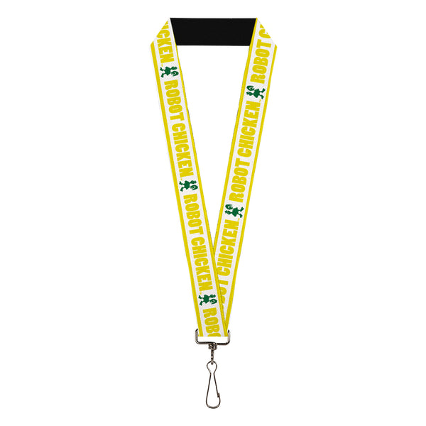 Buckle-Down Lanyard - 1.0" - ROBOT CHICKEN Chicken Silhouette Yellow/White/Green