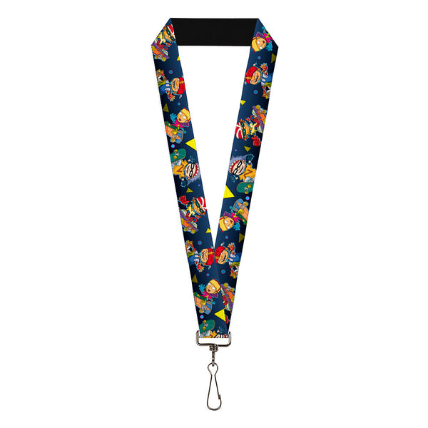 Buckle-Down Lanyard - 1.0" - Rocket Power 4-Character Action Poses/Shapes Cool Gray/Multi Color