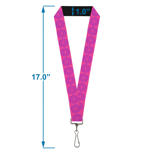 Buckle-Down Lanyard - 1.0" - Rotating Squares Pink Purple