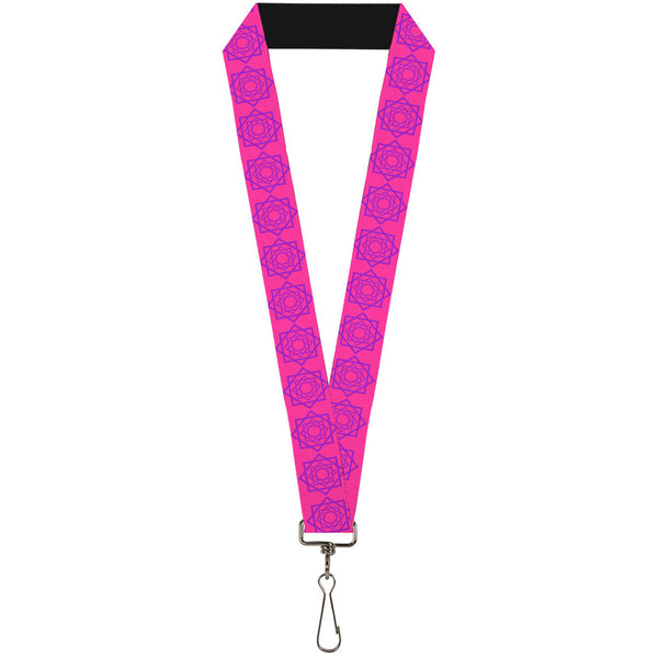 Buckle-Down Lanyard - 1.0" - Rotating Squares Pink Purple
